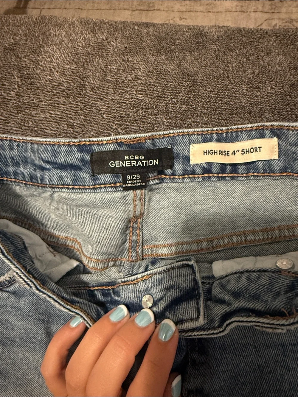 BCBGeneration Light Blue Distressed Denim Shorts